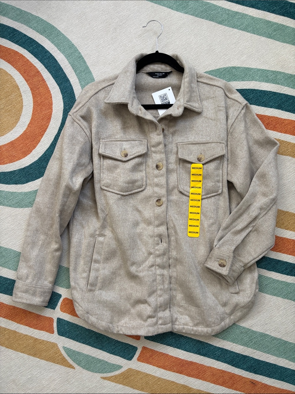 Tan Button-Up Shacket Jacket